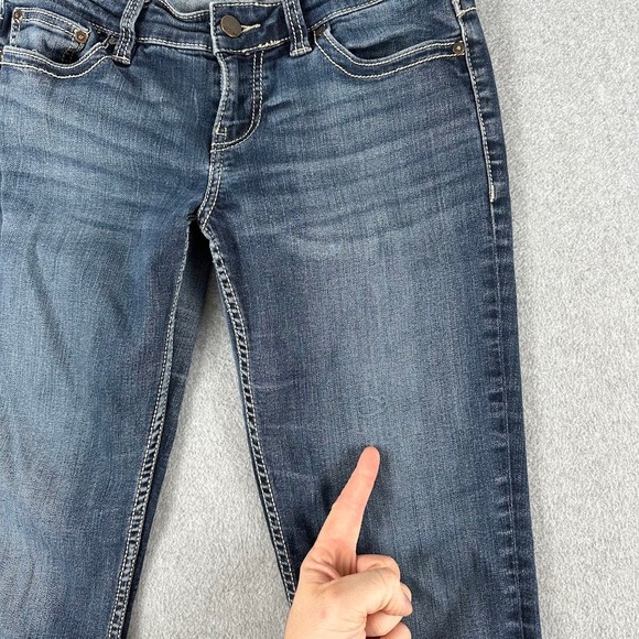 BKE Payton Womens Jeans Low Rise Dark Wash Bootcut Denim 27x33.5 Thick Stitch L - Picture 6 of 11